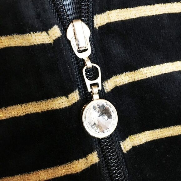 IMNYC BLACK VELOUR HOODY WITH GOLD STRIPE 🌻 - Picture 6 of 9